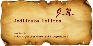 Jedlicska Melitta névjegykártya